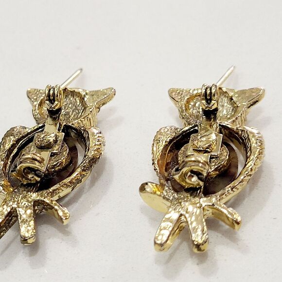 Vintage Gold and Brown Owl Brooches - Picture 10 of 10